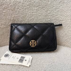 Tory Burch Black Quilted Leather Wallet NWT